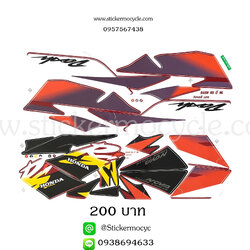 Sticker HONDA DASH RS ปี 1996 ติดรถสี แดง (เคลือบเงา) สติ๊กเกอร์ ติดรถมอเตอร์ไซค์ ฮอนด้า โนวา