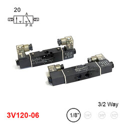 โซลินอยด์วาล์ว รุ่น 3V120-06 (Port 1/8") 3/2 Double Coil