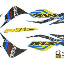 Sticker YAMAHA MIO 125 I ปี 2014 รุ่น 7 MX ติดรถสี ฟ้า ดำ(เคลือบเงา) สติ๊กเกอร์ 3M แท้ สติ๊กเกอร์ติดมอไซค์ ยามาฮ่า มีโอ