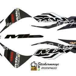 Sticker YAMAHA MIO 125 I ปี 2014 รุ่น 7 MX ติดรถสี ดำ(เคลือบเงา) สติ๊กเกอร์ 3M แท้ สติ๊กเกอร์ติดมอไซค์ ยามาฮ่า มีโอ