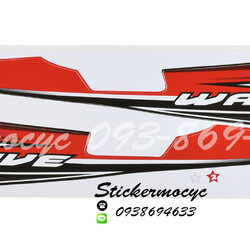 Sticker HONDA Wave 100 X ปี2007 รุ่น3 ติดรถสีแดง ดำ(เคลือบเงา) สติ๊กเกอร์ ติดรถมอเตอร์ไซค์ ฮอนด้า เวฟ