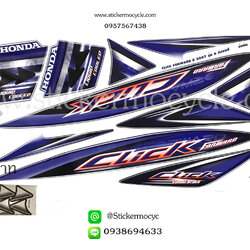 Sticker HONDA CLICK ปี 2007 รุ่น6 ติดรถสี น้ำเงิน (เคลือบเงา) สติ๊กเกอร์ ติดรถมอเตอร์ไซค์ ฮอนด้า คลิ๊ก