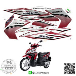 Sticker HONDA CLICK i ปี 2008 รุ่น10 ติดรถสี แดง (เคลือบเงาแท้) สติ๊กเกอร์ ติดรถมอเตอร์ไซค์ ฮอนด้า คลิ๊ก ไอ