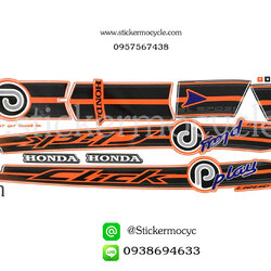 Sticker HONDA CLICK ปี 2007 รุ่น7 Play ติดรถสี ส้ม (เคลือบเงา) สติ๊กเกอร์ ติดรถมอเตอร์ไซค์ ฮอนด้า คลิ๊ก