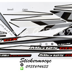 Sticker YAMAHA Mio 125 ปี 2010 รุ่น 10 GTX ติดรถสี ดำ เทา (เคลือบเงา) สติ๊กเกอร์ ติดรถมอเตอร์ไซค์ ยามาฮ่า มีโอ