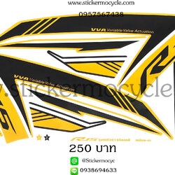 Sticker YAMAHA R15 ปี 2018 รุ่น10 ติดรถสี เหลือง ดำ (เคลือบเงาแท้) สติ๊กเกอร์ ติดรถมอเตอร์ไซค์ ยามาฮ่า อาร์สิบห้า