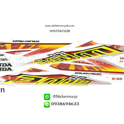 Sticker HONDA Wave 100 ปี2004 รุ่น6 ติดรถสีเงิน(เคลือบเงา) สติ๊กเกอร์ ติดรถมอเตอร์ไซค์ ฮอนด้า เวฟ