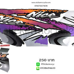 Sticker HONDA NICE ปี1998 ติดรถสี ดำ (เคลือบเงา) สติ๊กเกอร์ ติดรถมอเตอร์ไซค์ ฮอนด้า ไนท์