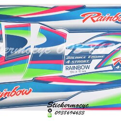Sticker YAMAHA Rainbow ปี 1999 รุ่น 2 ติดรถสี ฟ้า (เคลือบเงา) สติ๊กเกอร์ ติดรถมอเตอร์ไซค์ ยามาฮ่า เรนโบว์