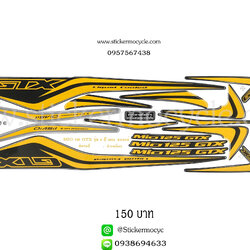 Sticker YAMAHA Mio 125 ปี 2011 รุ่น 6 GTX ติดรถสี ดำ เหลือง (เคลือบเงา) สติ๊กเกอร์ ติดรถมอเตอร์ไซค์ ยามาฮ่า มีโอ