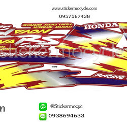 Sticker HONDA Nova RS ปี1993 ติดรถ แดง (เคลือบเงา) สติ๊กเกอร์ ติดรถมอเตอร์ไซค์ ฮอนด้า โนวา
