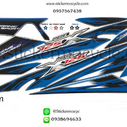 Sticker Honda Wave 125 X ปี 2007 รุ่น 1 ติดรถสี น้ำเงิน-ดำ(เคลือบเงา)สติ๊กเกอร์ติดรถมอไซค์ ฮอนด้า เวฟ