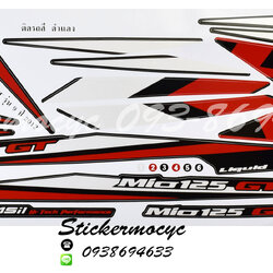 Sticker YAMAHA Mio 125 ปี 2012 รุ่น 9 GT ติดรถสี ดำ แดง (เคลือบเงา) สติ๊กเกอร์ ติดรถมอเตอร์ไซค์ ยามาฮ่า มีโอ