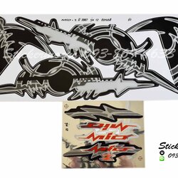 Sticker YAMAHA Mio ปี 2007 รุ่น12 Z ติดรถสี ดำ(เคลือบเงา) สติ๊กเกอร์ ติดรถมอเตอร์ไซค์ ยามาฮ่า มีโอ