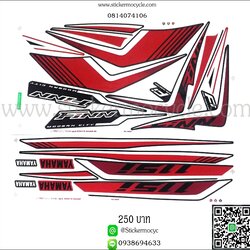 Sticker Yamaha Finn รุ่น 2 ปี 2019 ติรถสี ดำ แดง สติ๊กเกอร์ติดรถมอเตอร์ไซค์ ยามาฮ่า ฟินน์