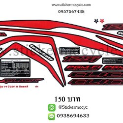 Sticker HONDA CLICK 125 i ปี 2018 รุ่น19 ติดสี ดำ (เคลือบเงา) สติ๊กเกอร์ ติดรถมอเตอร์ไซค์ ฮอนด้า คลิ๊ก ไอ