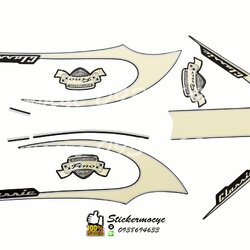 Sticker 3M Yamaha Fino ปี 2011 รุ่น 17 Premium Classic 20B4 ติดรถสี ดำ ขาว (เคลือบเงา) สติ๊กเกอร์ 3 M แท้ สติ๊กเกอร์ติดมอไซค์ ยามาฮ่า ฟีโน่