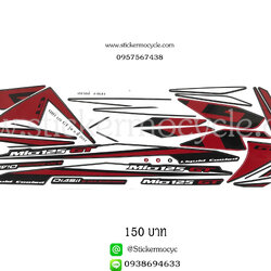 Sticker YAMAHA Mio 125 ปี 2012 รุ่น 9 GT ติดรถสี ดำ แดง (เคลือบเงา) สติ๊กเกอร์ ติดรถมอเตอร์ไซค์ ยามาฮ่า มีโอ
