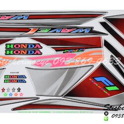 Sticker HONDA Wave 110i ปี2014 รุ่น 18 สะท้อนแสง ติดรถสี ดำ แดง (เคลือบเงา) สติ๊กเกอร์ ติดรถมอเตอร์ไซค์ ฮอนด้า เวฟ
