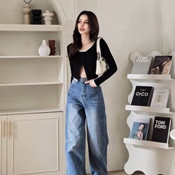 ยีนส์ขากระบอกตรงรุ่นล่าสุดสวยแบบสุดๆคร่าาา