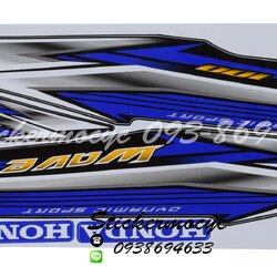 Sticker HONDA Wave 100 ปี2016 รุ่น20 ติดรถสีฟ้า ดำ(เคลือบเงาแท้) สติ๊กเกอร์ ติดรถมอเตอร์ไซค์ ฮอนด้า เวฟ