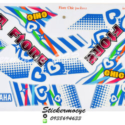 Sticker YAMAHA Fiore ปี 2012 รุ่น4 Chic ติดรถสี ขาว ฟ้า น้ำเงิน(เคลือบเงา) สติ๊กเกอร์ ติดรถมอเตอร์ไซค์ ยามาฮ่า ฟีโอเร่