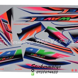 Sticker HONDA Wave 110i ปี2016 รุ่น 22 สะท้อนแสง ติดรถสี ขาว น้ำเงิน (เคลือบเงา) สติ๊กเกอร์ ติดรถมอเตอร์ไซค์ ฮอนด้า เวฟ