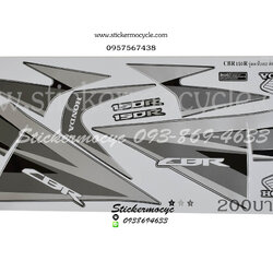 Sticker HONDA Cbr150R ปี 2012 รุ่น 8 ติดรถสี ดำ (เคลือบเงา) สติ๊กเกอร์ ติดรถมอเตอร์ไซค์ ฮอนด้า ซีบีอาร์