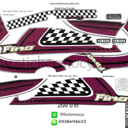 Sticker YAMAHA Fino ปี 2011 รุ่น 15ติดรถสี ชมพู ดำ(เคลือบเงาแท้) สติ๊กเกอร์ ติดรถมอเตอร์ไซค์ ยามาฮ่า ฟีโน่