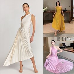 Label : LUXE ☑️เดรสเสื้อไหล่เดียว กระโปรงยาวชายเฉลียง อัดพลีททั้งตัว ☑️ดีเทลเซ็กซี่ เปิดเอวด้านข้างเล็กน้อย ☑️ ทำจากผ้าพรีเมียมซาติน เนื้อนุ่ม ใส่สบาย ผ้าทิ้งตัว