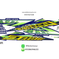 Sticker HONDA Wave 100 ปี2004 รุ่น6 ติดรถสีน้ำเงิน(เคลือบเงา) สติ๊กเกอร์ ติดรถมอเตอร์ไซค์ ฮอนด้า เวฟ