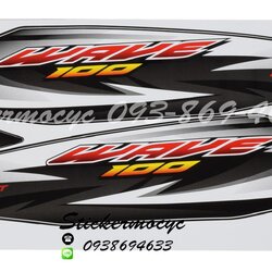 Sticker HONDA Wave 100 ปี2014 รุ่น16 ติดรถสีเงิน ดำ(เคลือบเงาแท้) สติ๊กเกอร์ ติดรถมอเตอร์ไซค์ ฮอนด้า เวฟ