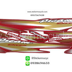Sticker HONDA DREAM ปี 1999 ติดรถสี แดง (เคลือบเงา) สติ๊กเกอร์ ติดรถมอเตอร์ไซค์ ฮอนด้า ดรีม