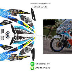 Sticker Honda Pcx 150 สติ๊กเกอร์ แต่ง ลาย Shark Rossi ติดรถได้ทุกสี 3M แท้ เคลือบใส กันรอย