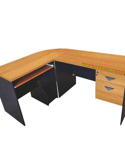 โต๊ะทำงาน ขยายข้าง ตู้ลิ้นชัก 2 ชั้น TDA 128 พร้อมถาดคีย์บอร์ด