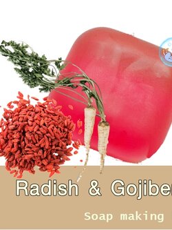 ชุดสบู่ใสโกจิเบอรี่ ผสมสารสกัด หัวไชเท้าและโกจิเบอรี่ สำหรับผิวหมองคล้ำ 1000 กรัม *