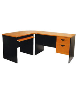 โต๊ะทำงาน 2 ลิ้นชักขวา+โต๊ะคอมพิวเตอร์+โต๊ะเข้ามุม TMD120E+80E