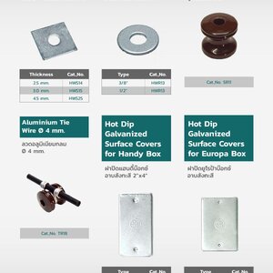 แหวน 4 เหลี่ยมอาบสังกะสี,แหวนกลมอาบสังกะสี,ลูกถ้วย,ลวดอลูมิเนียมกลม Ø 4 mm.