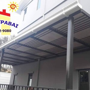 โครงหลังคาไวนิลล่อน มีหลายลอน หลายสี ให้เลือก ตามแบบลูกค้า ร้านประเสริฐผ้าใบ&กันสาด