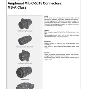 MS-A CLASS : MILITARY STANDARD CONNECTORS