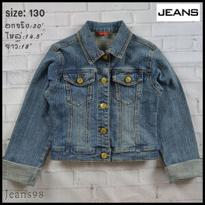 JEANS อกจริง37' (M) เสื้อแจ็คเก็ตยีนส์ เสื้อยีนส์แขนยาวหญิงชาย เนื้อผ้านุ่มใส่สบายใส่คลุม มีเป๋าข้างเป๋าใน