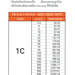 FD-0.6/1 KV-CV 1C - 4C