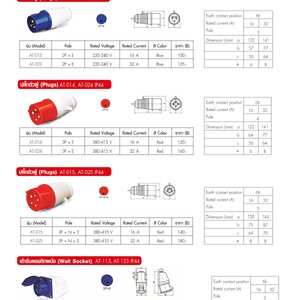 ปลั้กตัวผู้,เต้ารับลอยติดผนัง,เต้ารับกลางทาง,เต้ารับฝัง