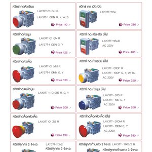 สวิทช์กดหัวเรียบ,กดหัวนูน,กดหัวเห็ด,กดจมหัวนูน,กดล็อคหัวเห็ด,สวิทช์ลูกศร 2 จังหวะ