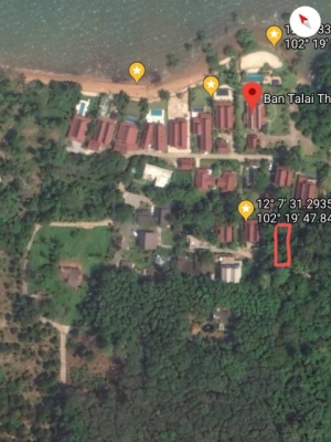 ด่วนขายที่ดินสวยราคาถูกใกล้ชายฝั่งทะเล 140 เมตร ใกล้โรงพยาบาล อ.เกาะช้าง 2.74 กม. จ.ตราด