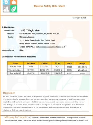 MSDS Magic Violet mica pearlescent pigment